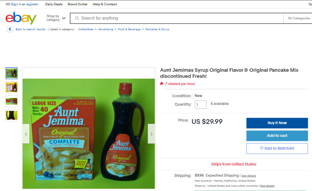 Aunt Jemimas products for sale on eBay