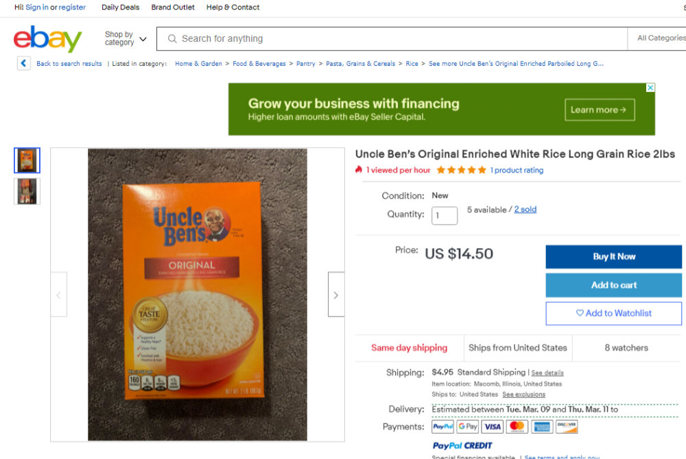 Uncle Ben's products for sale on eBay