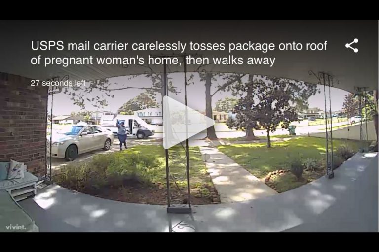 USPS Mail Carrier Carelessly Delivers Package To Roof of Pregnant Woman’s Home
