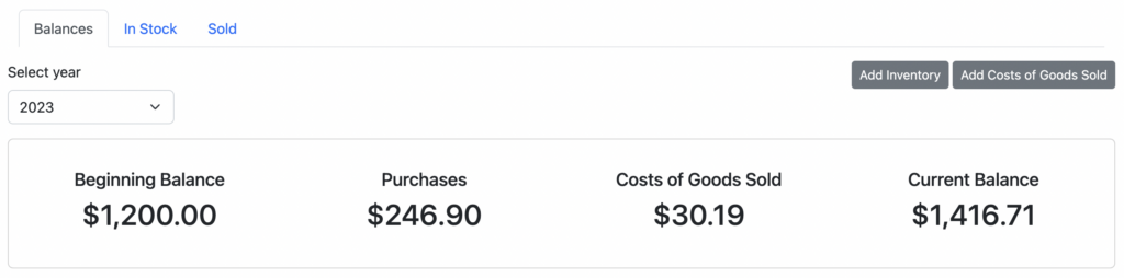 Seller Ledger Balance Level COGS